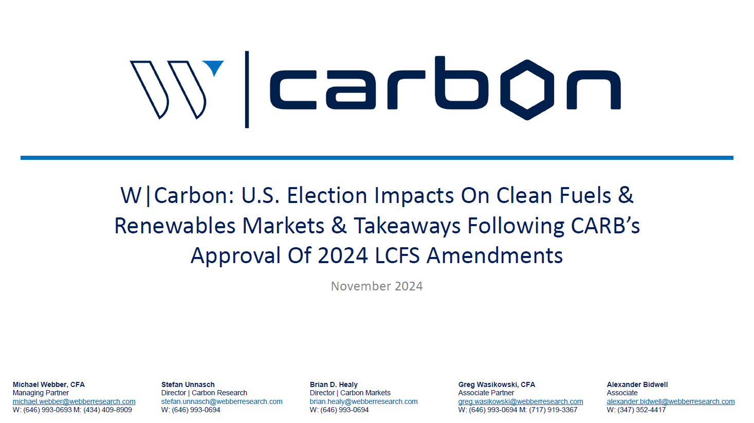 W|Carbon: Trump Impact On Clean Fuels & CARB Approval Of 2024 LCFS Amendments