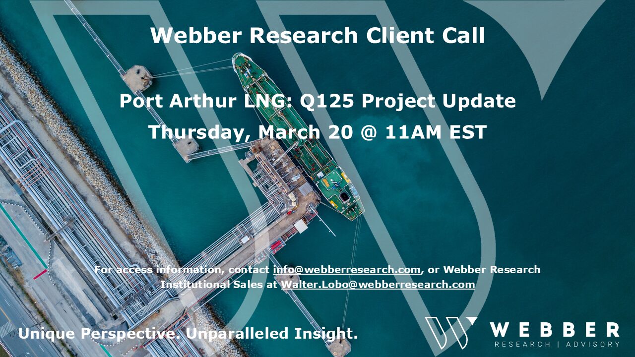 W|EPC: Client Call – Port Arthur LNG Project Update Q125 – Thurs 03/20 @11AM EST