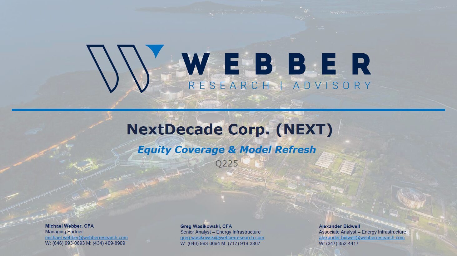 NextDecade Corp. (NEXT): Model Refresh & Overview