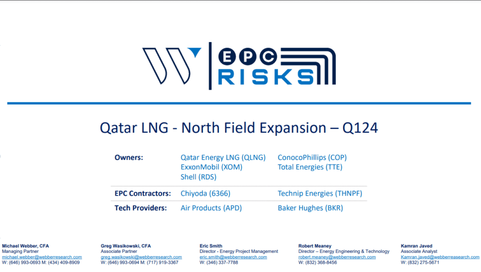 W|EPC: Qatar LNG - North Field Expansion - Q124 Project Update - Webber ...